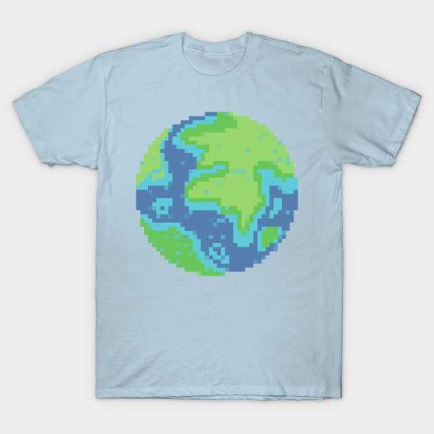 Earth Pixel Art T-Shirt by christinegames
